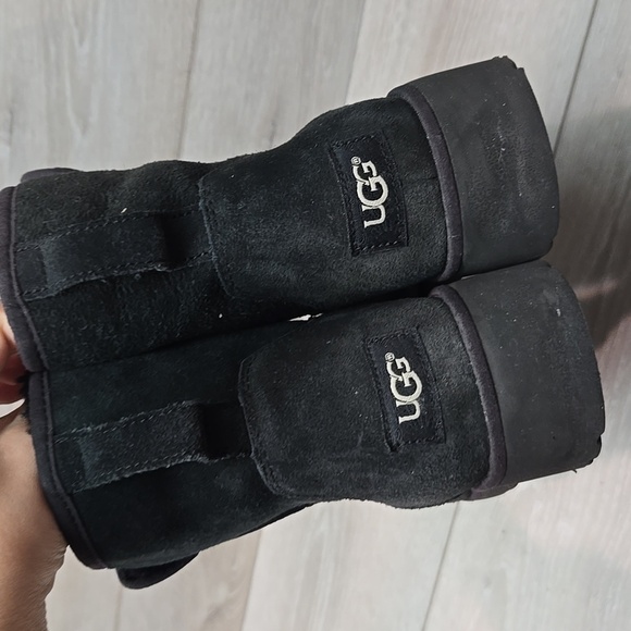 Ugg Australia Women's Black Suede Insulated Ankle Boots Wedge Shoes 10 - Picture 6 of 12